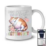 Wish Everything Easy As Getting Fat, Humorous Fat Cat Sleeping, Matching Women Girls Group T-Shirt