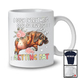 Wish Everything Easy As Getting Fat, Humorous Fat Dachshund Sleeping, Women Girls Group T-Shirt