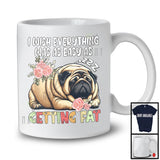Wish Everything Easy As Getting Fat, Humorous Fat Pug Sleeping, Matching Women Girls Group T-Shirt