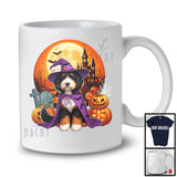Witch Bernedoodle With Pumpkins Moon, Happy Halloween Costume, Matching Family Group T-Shirt