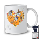 Witch Poodle Heart Sunflowers; Amazing Halloween Thanksgiving Fall Leaves T-Shirt