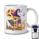 Witch Reading Book With Beer, Lovely Halloween Costume Witch Drinking, Matching Drunker Team T-Shirt