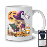 Witch Reading Book With Cocktail, Lovely Halloween Costume Witch Drinking, Matching Drunker Team T-Shirt