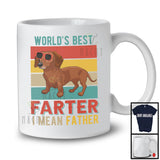 World's Best Farter I Mean Father, Sarcastic Father's Day Dachshund Sunglasses, Vintage Retro T-Shirt