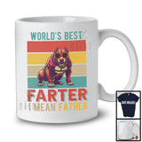 World's Best Farter I Mean Father, Sarcastic Father's Day Pit Bull Sunglasses, Vintage Retro T-Shirt