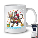 X-mas Santa On Reindeer Bengal, Lovely Christmas Santa Snow Around, Animal Lover T-Shirt