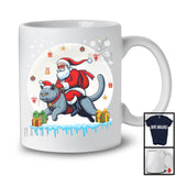 X-mas Santa On Reindeer Chartreux Cat, Lovely Christmas Santa Snow Around, Animal Lover T-Shirt