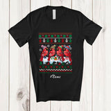 MacnyStore - Personalized Custom Name Four X-mas Cardinal Bird; Adorable Christmas Lights Sweater Animal T-Shirt