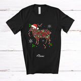 MacnyStore - Personalized Custom Name Christmas Collection Santa Sheep Shape; Adorable X-mas Animal T-Shirt