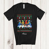 MacnyStore - Personalized Custom Name Four X-mas Macaw; Adorable Christmas Lights Sweater Bird Animal T-Shirt