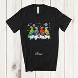 MacnyStore - Personalized Custom Name Four X-mas Parrot; Adorable Christmas Lights Parrot Bird Animal T-Shirt