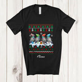 MacnyStore - Personalized Custom Name Four X-mas Pigeon; Adorable Christmas Lights Sweater Bird Animal T-Shirt