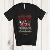 MacnyStore - Personalized Custom Name Sleighing Math Problems; Joyful Christmas Sweater Students Teacher T-Shirt