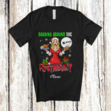 MacnyStore - Personalized Custom Name Dabbing Around The Restaurant; Joyful Christmas Waitress X-mas Tree T-Shirt