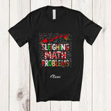 MacnyStore - Personalized Custom Name Sleighing Math Problems; Awesome Christmas Math Students Teacher T-Shirt