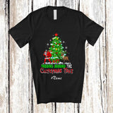 MacnyStore - Personalized Custom Name Dabbing Around The Christmas Tree; Joyful Reindeer Santa Dabbing T-Shirt