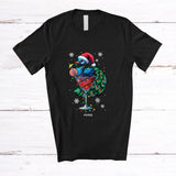 MacnyStore - Personalized Custom Name Peacock Cocktail; Joyful Christmas Lights Peacock; Drinking Drunker T-Shirt