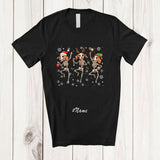 MacnyStore - Personalized Custom Name Three Dancing Skeleton Beagle Owner; Amazing Christmas Family T-Shirt