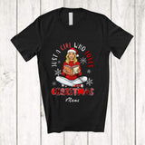 MacnyStore - Personalized Custom Name Girl Who Loves Christmas; Lovely Santa Women Reading Books Groovy T-Shirt