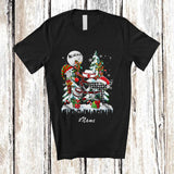 MacnyStore - Personalized Custom Name Three Plaid Santa Elf Nurse Tools; Proud Christmas Tree Jobs T-Shirt