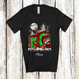 MacnyStore - Personalized Custom Name Three Plaid Santa Elf Librarian Tools; Proud Christmas Tree Jobs T-Shirt