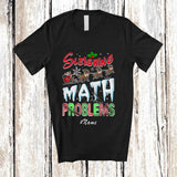MacnyStore - Personalized Custom Name Sleighing Math Problems; Amazing Christmas Sleigh Santa Teacher T-Shirt