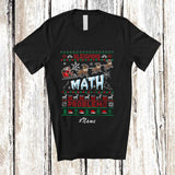 MacnyStore - Personalized Custom Name Sleighing Math Problems; Lovely Christmas Sweater Sleigh Santa Teacher T-Shirt