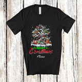 MacnyStore - Personalized Custom Name Merry Christmas; Awesome Christmas Butterfly Bee Insect On X-mas Tree T-Shirt