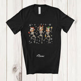 MacnyStore - Personalized Custom Name Three Dancing Skeleton Shelties Owner; Amazing Christmas Family T-Shirt