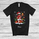 MacnyStore - Personalized Custom Name Football Snowman Santa Snow; Amazing Christmas Sport Player Team T-Shirt