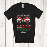 MacnyStore - Personalized Custom Name Merry Woofmas; Lovely Christmas Sweater Santa Pug Face Owner T-Shirt