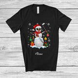 MacnyStore - Personalized Custom Name Golf Snowman Santa Snow; Amazing Christmas Sport Player Team T-Shirt