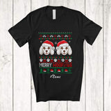 MacnyStore - Personalized Custom Name Merry Woofmas; Lovely Christmas Sweater Santa Poodle Face Owner T-Shirt