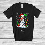 MacnyStore - Personalized Custom Name Pickleballs Snowman Santa Snow; Amazing Christmas Sport Player Team T-Shirt
