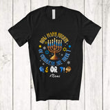 MacnyStore - Personalized Custom Name How Many Nights Chanukah 6 Or 7; Humorous Hanukkah Lights Family T-Shirt