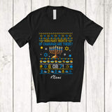 MacnyStore - Personalized Custom Name How Many Nights Chanukah 6 Or 7; Joyful Hanukkah Lights Sweater Family T-Shirt
