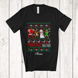 MacnyStore - Personalized Custom Name Christmas Squad; Cheerful Sweater Dabbing Santa Elf Reindeer Snowman T-Shirt