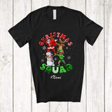 MacnyStore - Personalized Custom Name Christmas Squad; Cheerful Dabbing Santa Elf Reindeer Snowman T-Shirt