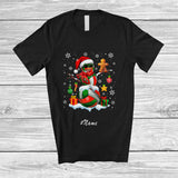MacnyStore - Personalized Custom Name Volleyball Snowman Santa Snow; Amazing Christmas Sport Player Team T-Shirt