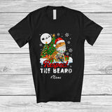 MacnyStore - Personalized Custom Name Respect The Bearded; Lovely Christmas X-mas Tree Bearded Dragon Santa T-Shirt