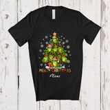 MacnyStore - Personalized Custom Name Merry Christmas; Amazing X-mas Tree Santa Reindeer Frog Lover T-Shirt