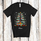 MacnyStore - Personalized Custom Name Merry Christmas; Amazing X-mas Tree Lights Santa Tuna Fish Fishing T-Shirt