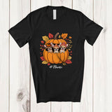 MacnyStore - Personalized Custom Name Chihuahua In Pumpkin; Adorable Thanksgiving Fall Leaves; Family T-Shirt