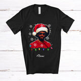 MacnyStore - Personalized Custom Name African Santa Afro Men Sunglasses; Humorous Christmas Family T-Shirt