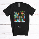 MacnyStore - Personalized Custom Name Assistant Teacher; Cheerful Christmas Tree Snow Dabbing Elf; Proud Jobs T-Shirt