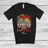 MacnyStore - Personalized Custom Name Vintage Retro Did You Gnome; Lovely Birthday Three Gnomies Gnomes T-Shirt
