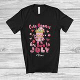MacnyStore - Personalized Custom Name Cutest Gnomes Born In July; Lovely Birthday Christmas Gnomies T-Shirt