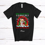 MacnyStore - Personalized Custom Name Related To Me Is Really Only Gift; Lovely Christmas Corgi Plaid Rainbow T-Shirt