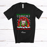 MacnyStore - Personalized Custom Name Related To Me Is Really Only Gift; Lovely Christmas Gnome Plaid Rainbow T-Shirt