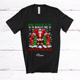 MacnyStore - Personalized Custom Name Related To Me Is Really Only Gift; Lovely Christmas Santa Plaid Rainbow T-Shirt